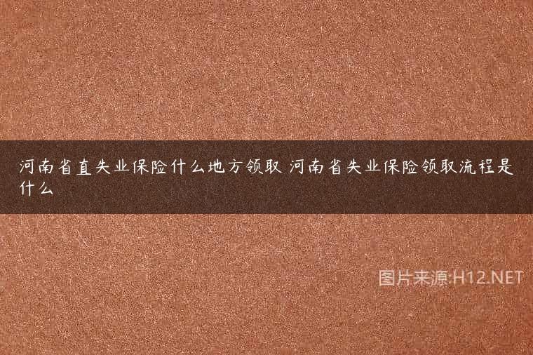 河南省直失业保险什么地方领取 河南省失业保险领取流程是什么