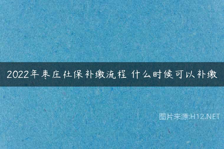 2022年枣庄社保补缴流程 什么时候可以补缴