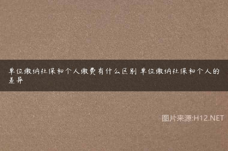 单位缴纳社保和个人缴费有什么区别 单位缴纳社保和个人的差异