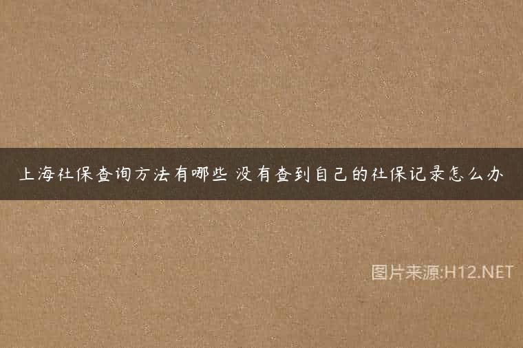 上海社保查询方法有哪些 没有查到自己的社保记录怎么办