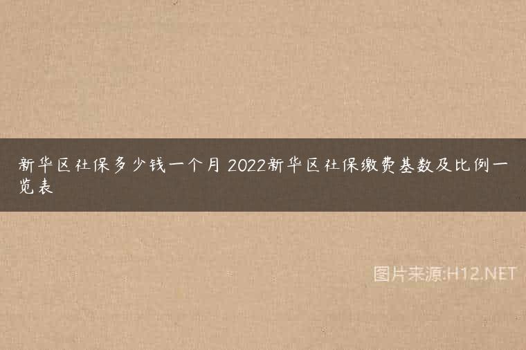 新华区社保多少钱一个月 2022新华区社保缴费基数及比例一览表