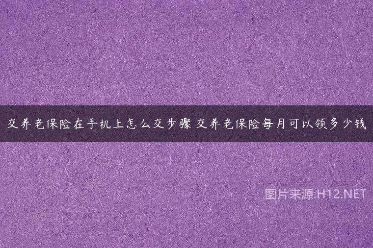 交养老保险在手机上怎么交步骤 交养老保险每月可以领多少钱