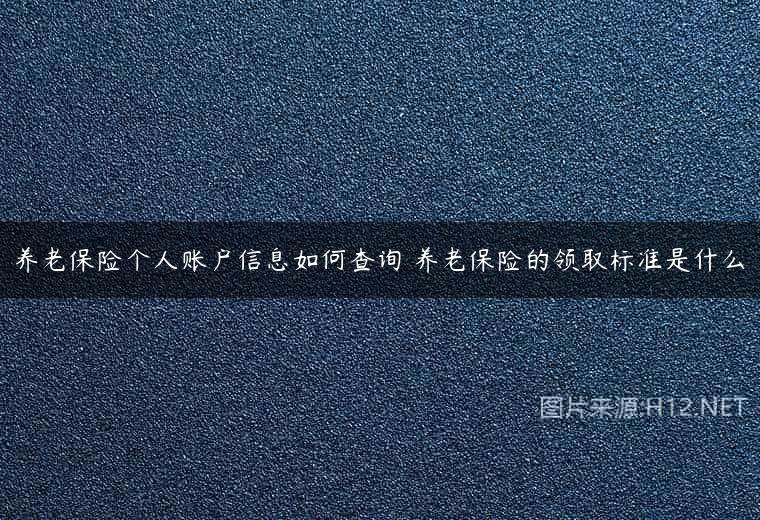 养老保险个人账户信息如何查询 养老保险的领取标准是什么