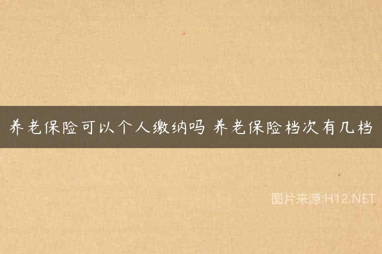 养老保险可以个人缴纳吗 养老保险档次有几档
