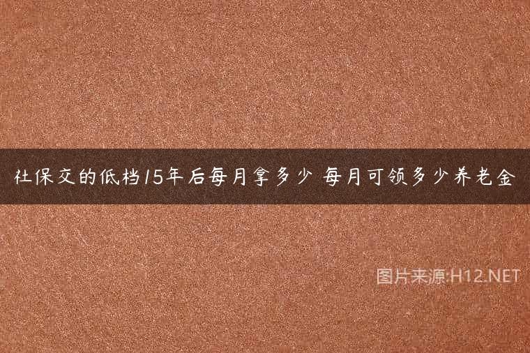 社保交的低档15年后每月拿多少 每月可领多少养老金
