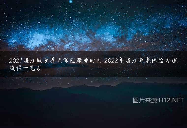 2021湛江城乡养老保险缴费时间 2022年湛江养老保险办理流程一览表