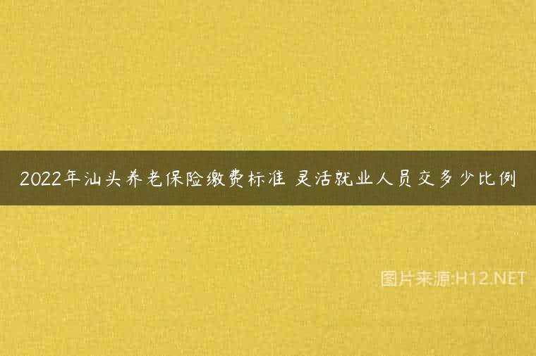 2022年汕头养老保险缴费标准 灵活就业人员交多少比例