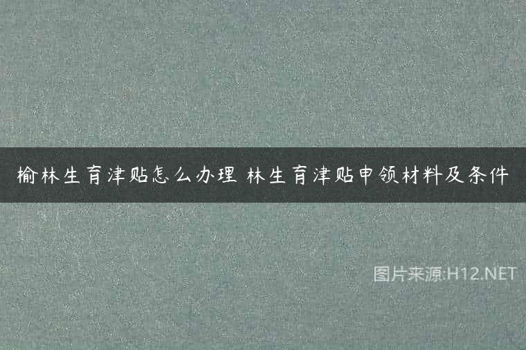 榆林生育津贴怎么办理 林生育津贴申领材料及条件