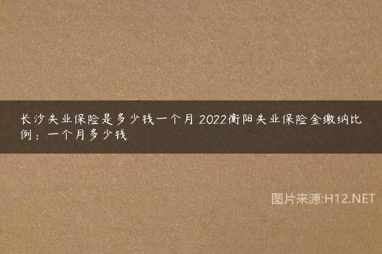 长沙失业保险是多少钱一个月 2022衡阳失业保险金缴纳比例：一个月多少钱
