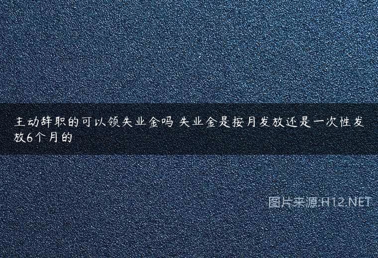 主动辞职的可以领失业金吗 失业金是按月发放还是一次性发放6个月的
