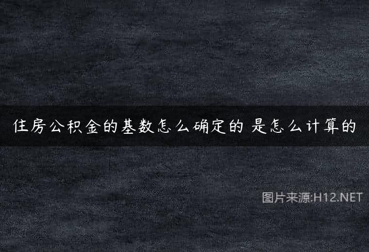 住房公积金的基数怎么确定的 是怎么计算的