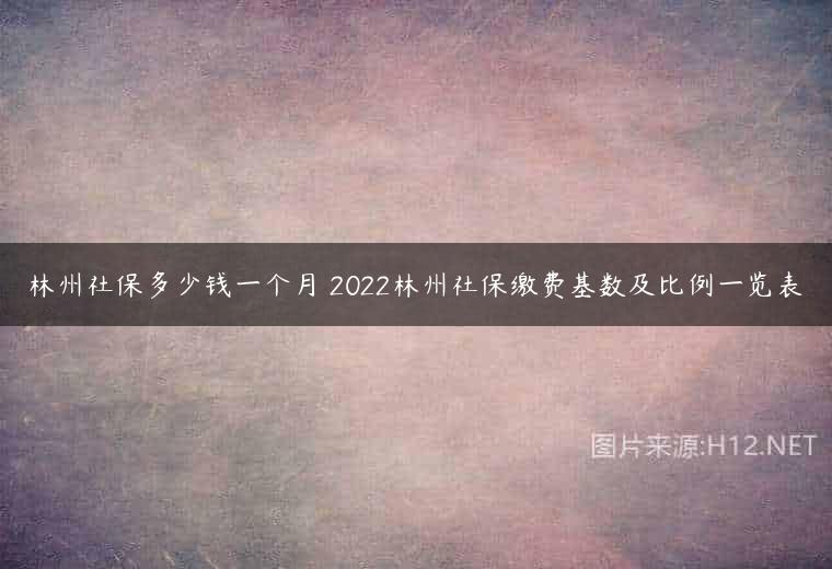 林州社保多少钱一个月 2022林州社保缴费基数及比例一览表