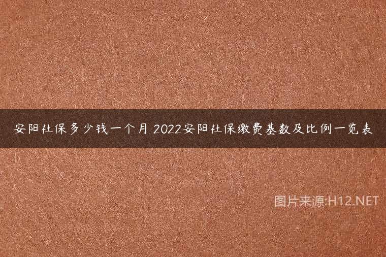 安阳社保多少钱一个月 2022安阳社保缴费基数及比例一览表