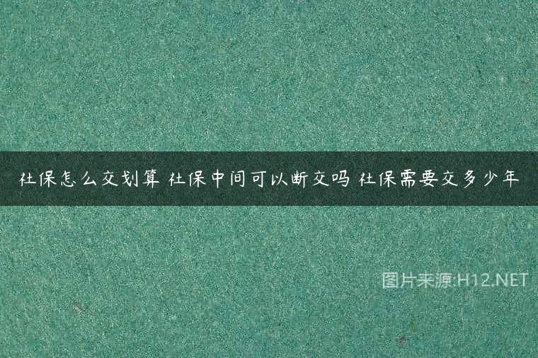 社保怎么交划算 社保中间可以断交吗 社保需要交多少年