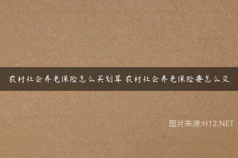 农村社会养老保险怎么买划算 农村社会养老保险要怎么交
