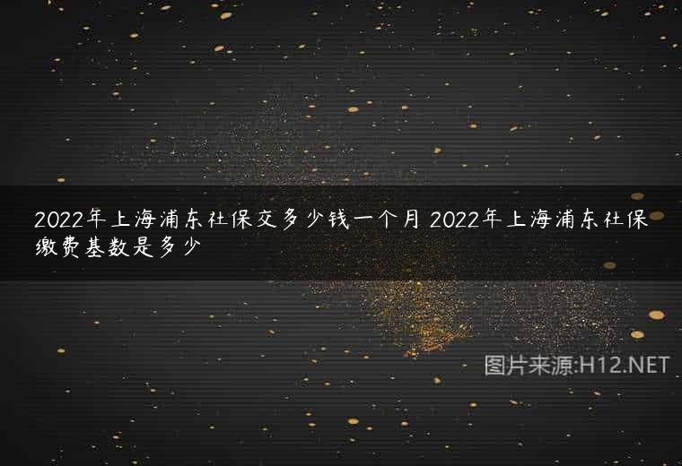 2022年上海浦东社保交多少钱一个月 2022年上海浦东社保缴费基数是多少