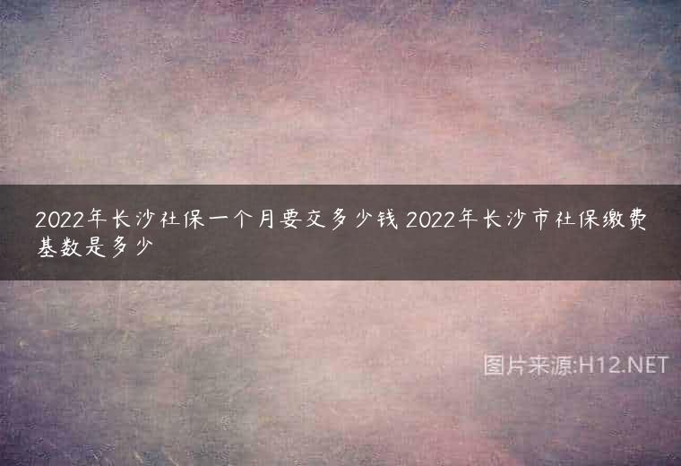 2022年长沙社保一个月要交多少钱 2022年长沙市社保缴费基数是多少