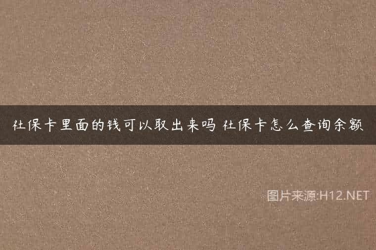 社保卡里面的钱可以取出来吗 社保卡怎么查询余额