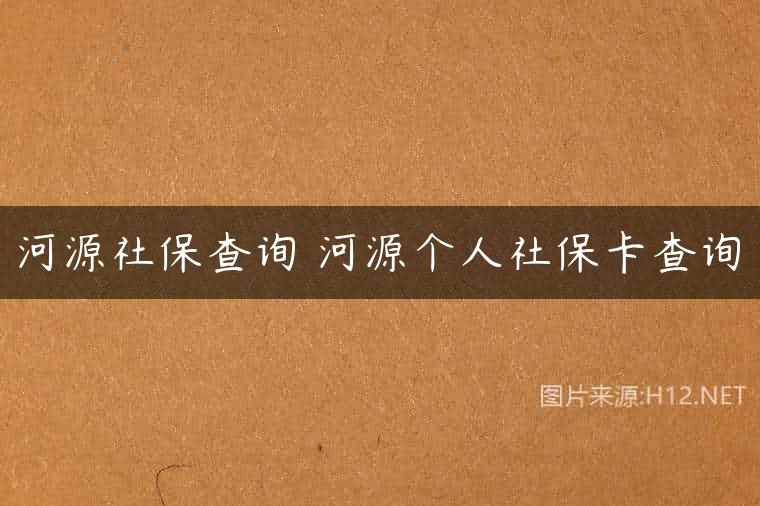 河源社保查询 河源个人社保卡查询