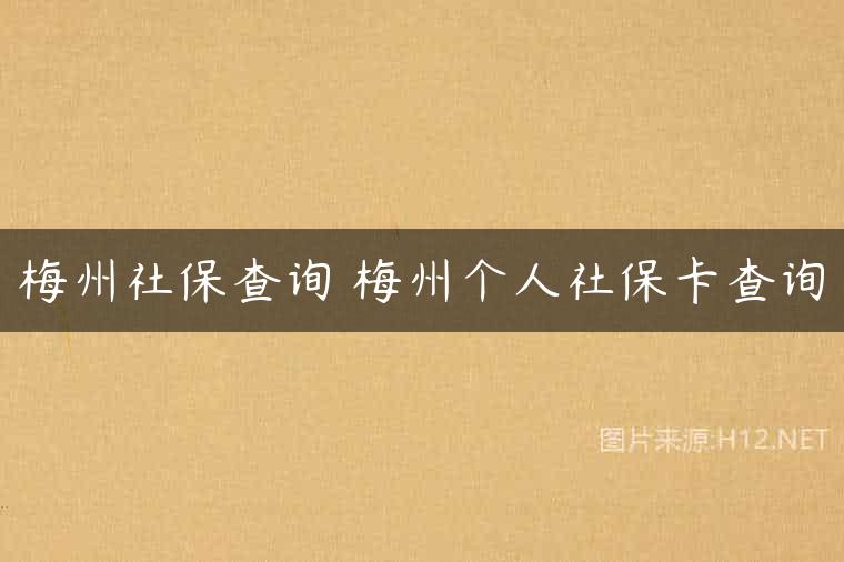梅州社保查询 梅州个人社保卡查询