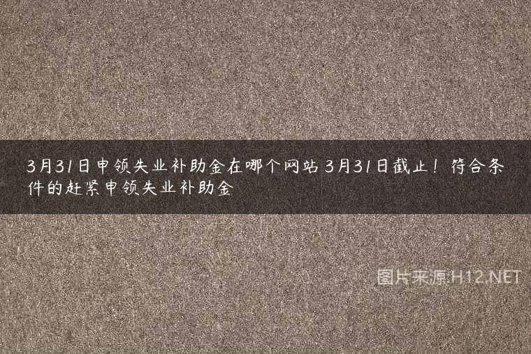 3月31日申领失业补助金在哪个网站 3月31日截止！符合条件的赶紧申领失业补助金