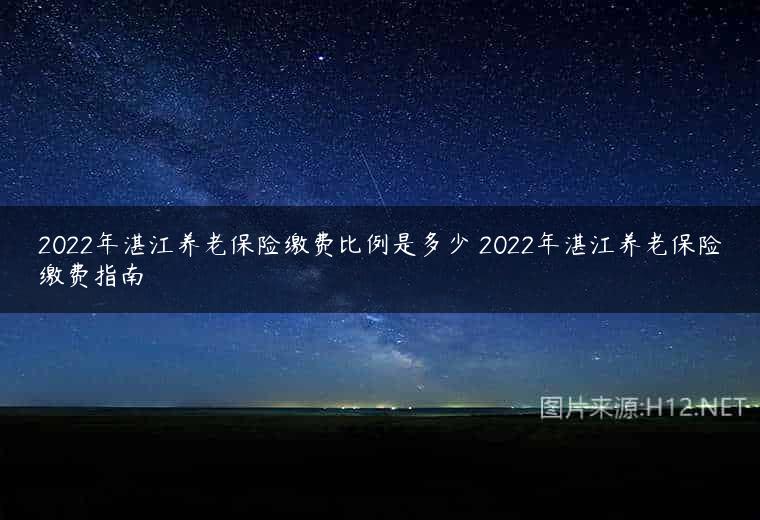 2022年湛江养老保险缴费比例是多少 2022年湛江养老保险缴费指南