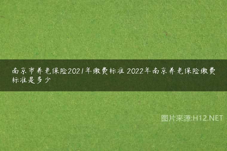 南京市养老保险2021年缴费标准 2022年南京养老保险缴费标准是多少