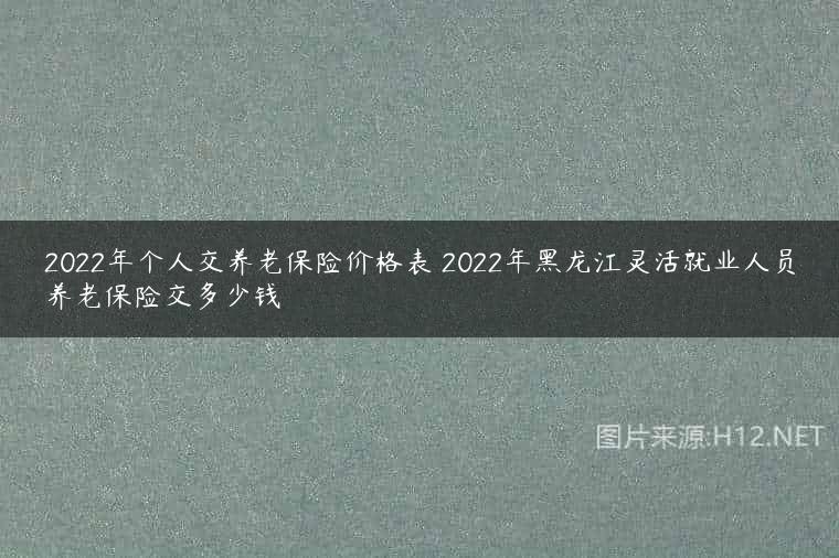 2022年个人交养老保险价格表 2022年黑龙江灵活就业人员养老保险交多少钱