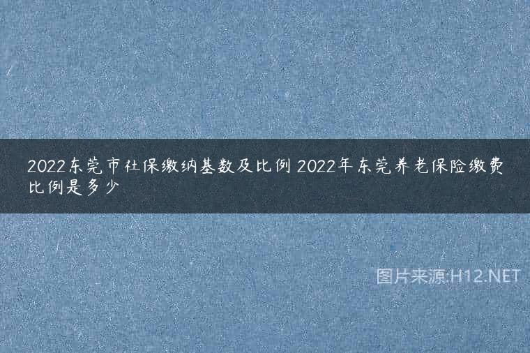 2022东莞市社保缴纳基数及比例 2022年东莞养老保险缴费比例是多少