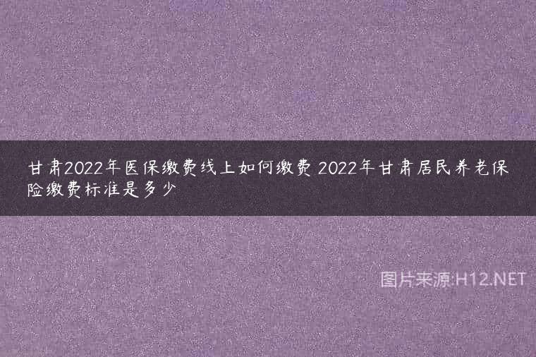 甘肃2022年医保缴费线上如何缴费 2022年甘肃居民养老保险缴费标准是多少