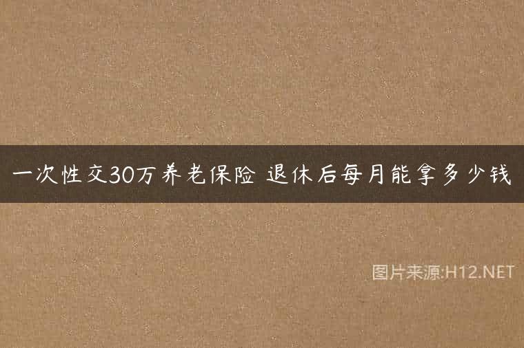 一次性交30万养老保险 退休后每月能拿多少钱