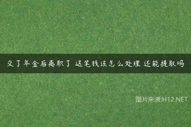 交了年金后离职了 这笔钱该怎么处理 还能提取吗