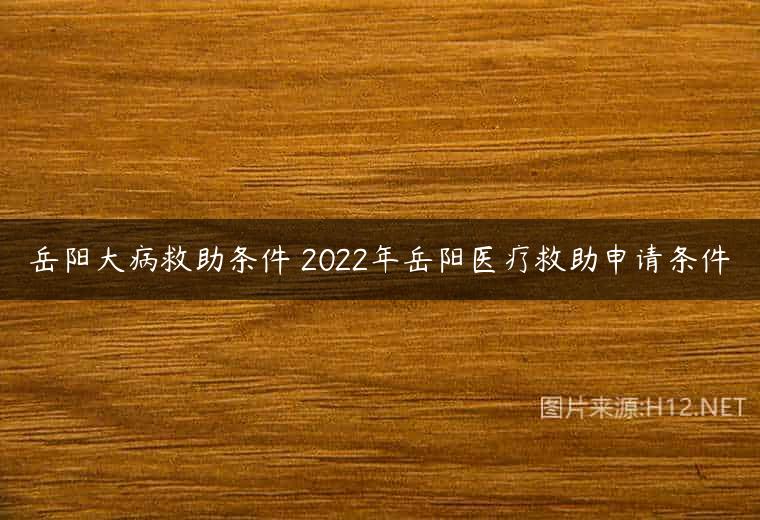 岳阳大病救助条件 2022年岳阳医疗救助申请条件