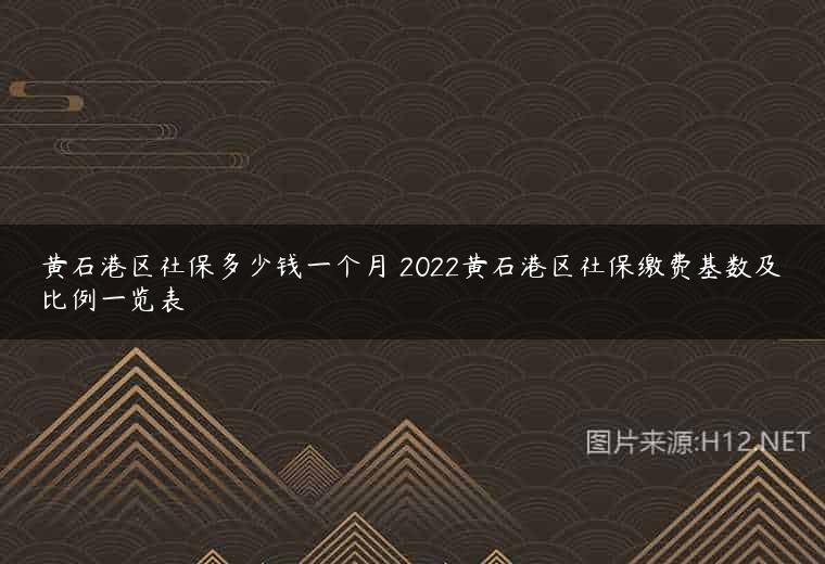 黄石港区社保多少钱一个月 2022黄石港区社保缴费基数及比例一览表