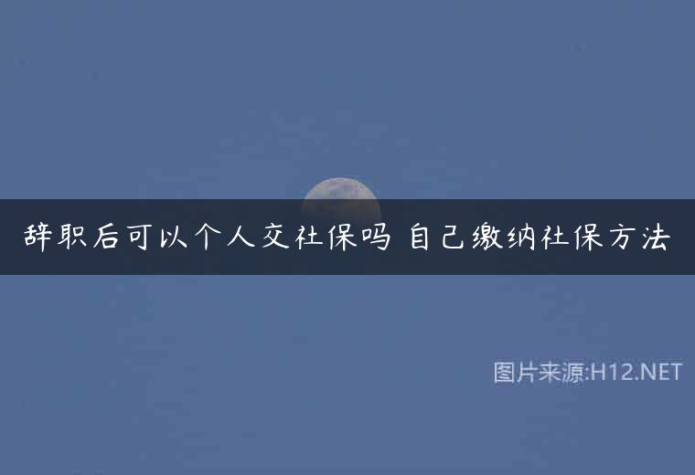 辞职后可以个人交社保吗 自己缴纳社保方法