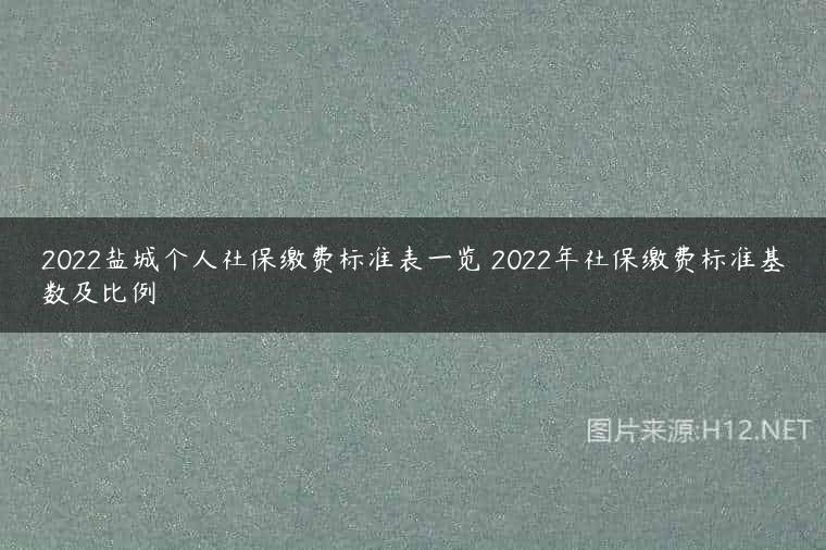 2022盐城个人社保缴费标准表一览 2022年社保缴费标准基数及比例