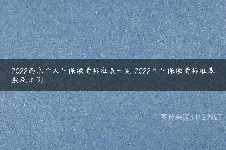 2022南京个人社保缴费标准表一览 2022年社保缴费标准基数及比例