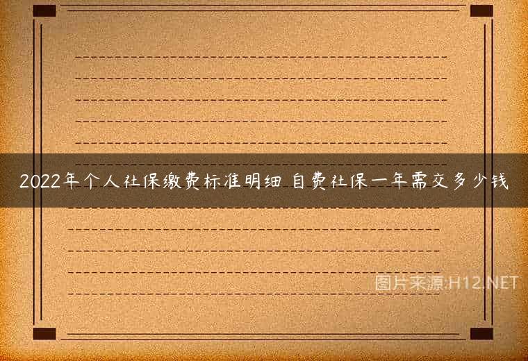 2022年个人社保缴费标准明细 自费社保一年需交多少钱