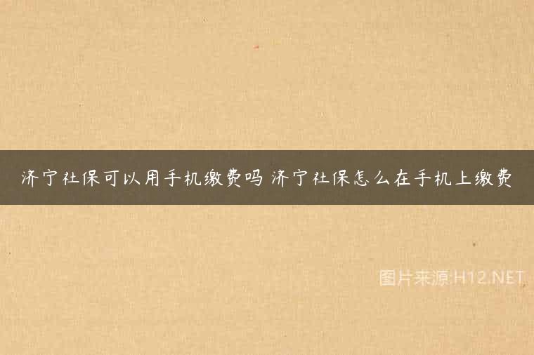 济宁社保可以用手机缴费吗 济宁社保怎么在手机上缴费