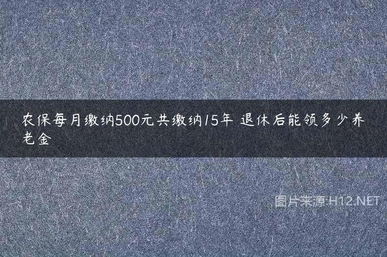 农保每月缴纳500元共缴纳15年 退休后能领多少养老金