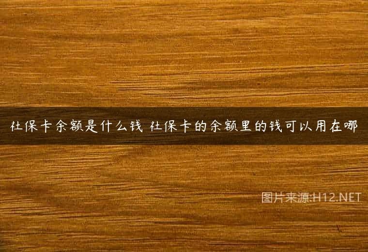 社保卡余额是什么钱 社保卡的余额里的钱可以用在哪