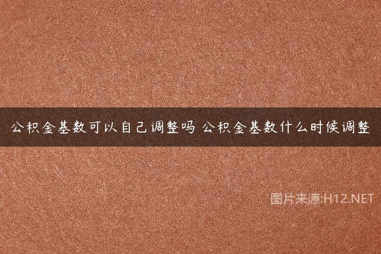 公积金基数可以自己调整吗 公积金基数什么时候调整