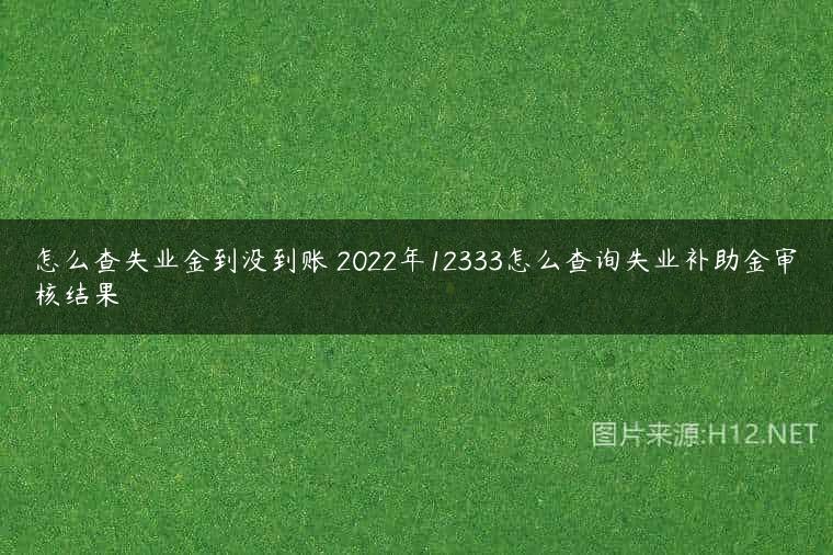 怎么查失业金到没到账 2022年12333怎么查询失业补助金审核结果