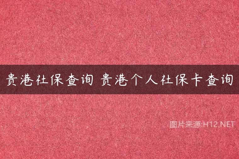 贵港社保查询 贵港个人社保卡查询