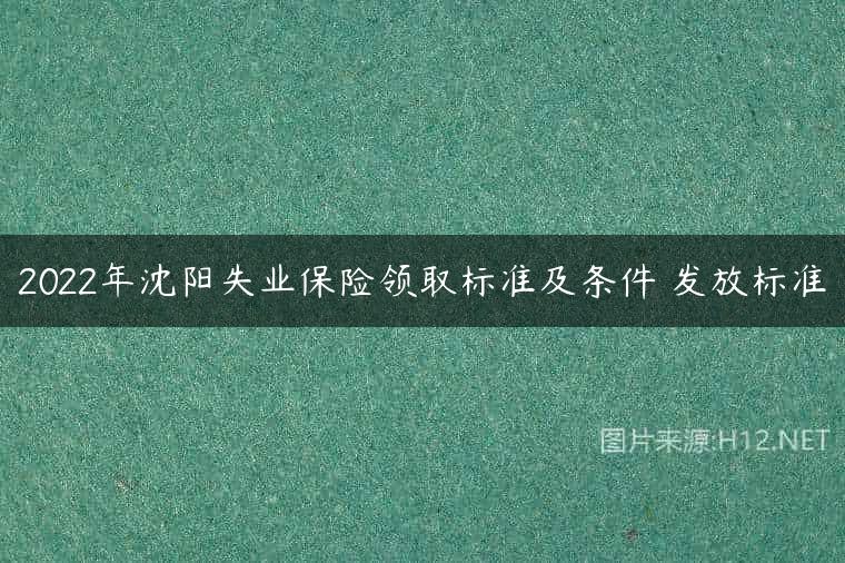 2022年沈阳失业保险领取标准及条件 发放标准
