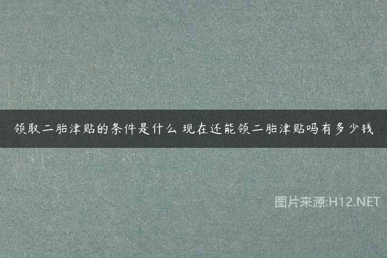 领取二胎津贴的条件是什么 现在还能领二胎津贴吗有多少钱