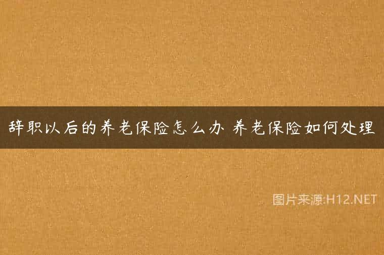 辞职以后的养老保险怎么办 养老保险如何处理