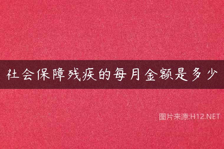 社会保障残疾的每月金额是多少