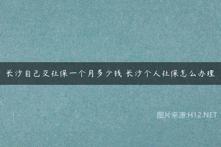 长沙自己交社保一个月多少钱 长沙个人社保怎么办理