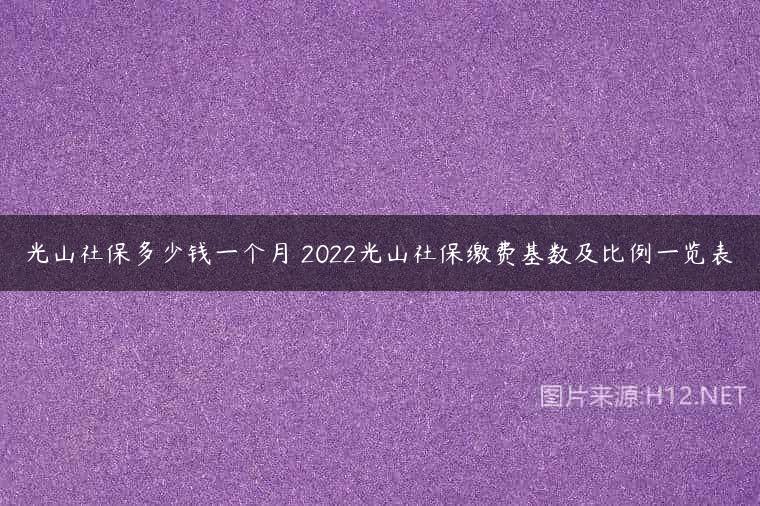 光山社保多少钱一个月 2022光山社保缴费基数及比例一览表